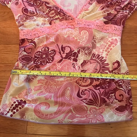 ❌SOLD❌NWT Pink Lace Trim Short Sleeve Top - Picture 14 of 14